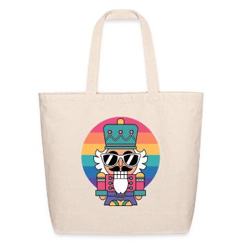 Colorful Sunset Nutcracker Design - Eco-Friendly Cotton Tote - natural - Front