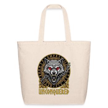 Unconquered Wolf Celtic Chains - Eco-Friendly Cotton Tote - natural - Front