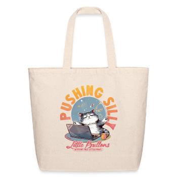 Pushing Silly Little Buttons with my Silly Little - Eco-Friendly Cotton Tote - natural - Front
