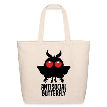 Antisocial Butterfly Mothman Cryptid - Eco-Friendly Cotton Tote - natural - Front