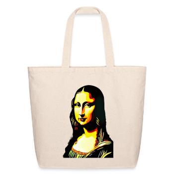 Pop Mona Lisa Neon Portrait - Eco-Friendly Cotton Tote - natural - Front