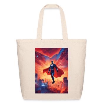Crimson Cape Over Neon City - Eco-Friendly Cotton Tote - natural - Front