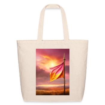 Pink Orange Sunset Flag - Eco-Friendly Cotton Tote - natural - Front
