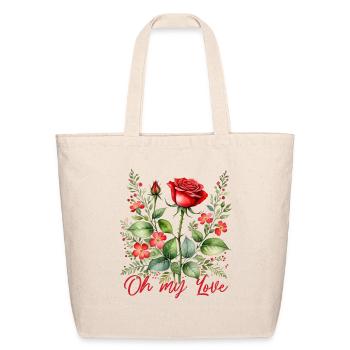 Oh my Love - Eco-Friendly Cotton Tote - natural - Front