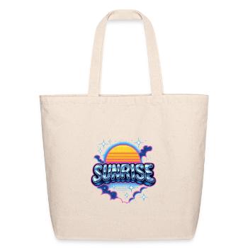 Retro Sunrise Neon Design - Eco-Friendly Cotton Tote - natural - Front