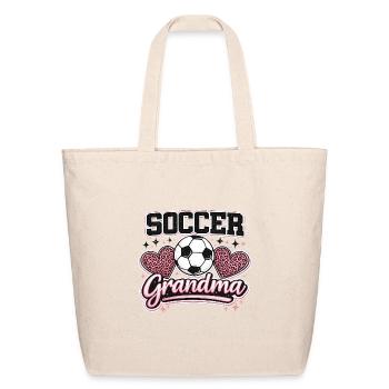 Soccer Grandma Pink Leopard Print Hearts Sports Fa - Eco-Friendly Cotton Tote - natural - Front