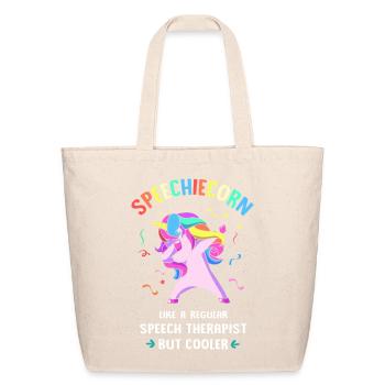 Speech Language Therapy Unicorn - Eco-Friendly Cotton Tote - natural - Front
