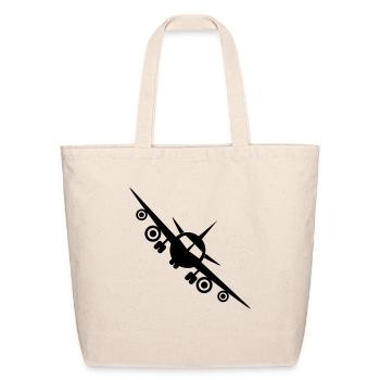 Plane - Flight - Eco-Friendly Cotton Tote - natural - Front