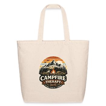 Campfire Therapy Crest - Eco-Friendly Cotton Tote - natural - Front