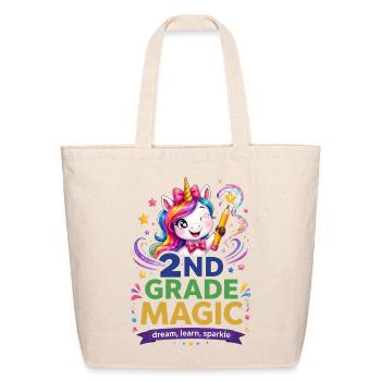 2nd Grade Magic Unicorn - Eco-Friendly Cotton Tote - natural - Front