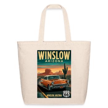 Winslow Arizona Historic Route 66 - Eco-Friendly Cotton Tote - natural - Front