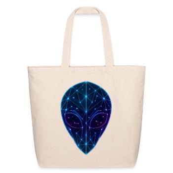 Neon Geometric Alien Face - Eco-Friendly Cotton Tote - natural - Front
