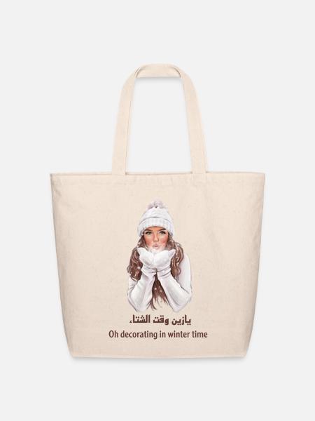 winter - Eco-Friendly Cotton Tote - natural