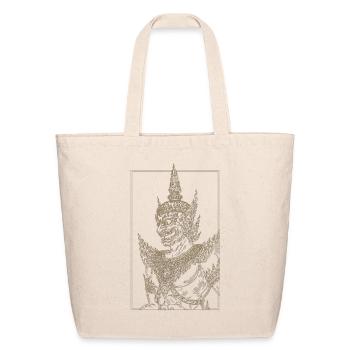 Golden Thai Guardian Silhouette - Eco-Friendly Cotton Tote - natural - Front