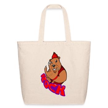 Rockstar bear heavy metal punk - Eco-Friendly Cotton Tote - natural - Front