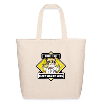 Funny cat - Eco-Friendly Cotton Tote - natural - Front