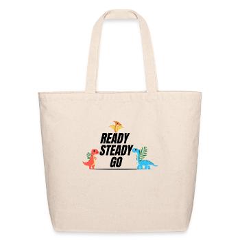 Prehistoric Fun, Modern Vibes - Eco-Friendly Cotton Tote - natural - Front