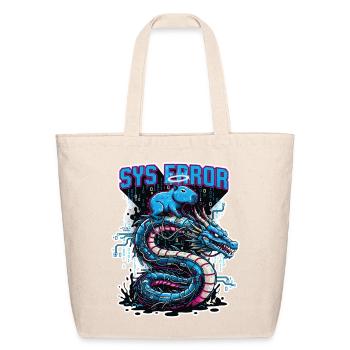cyber capybara riding robot dragon glitch art - Eco-Friendly Cotton Tote - natural - Front