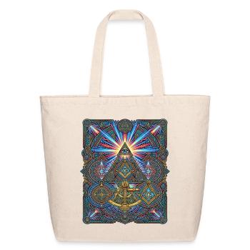 Neon Masonic Geometry - Eco-Friendly Cotton Tote - natural - Front