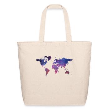 world map - Eco-Friendly Cotton Tote - natural - Front