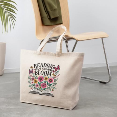 Reading Helps Your Mind Bloom - Eco-Friendly Cotton Tote