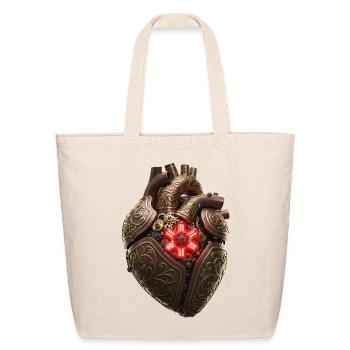 Ornate Steampunk Heart Core - Eco-Friendly Cotton Tote - natural - Front