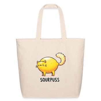 Funny Cat Sourpuss - Eco-Friendly Cotton Tote - natural - Front