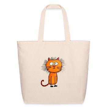 Funny Cat - Eco-Friendly Cotton Tote - natural - Front