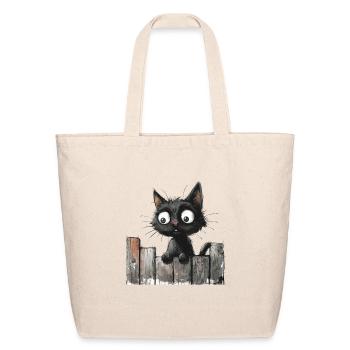 Funny Cat - Eco-Friendly Cotton Tote - natural - Front