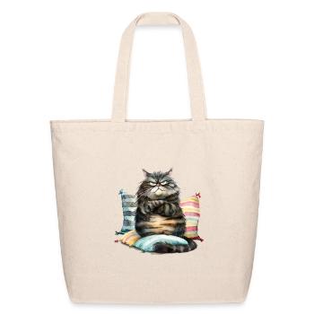 Funny Cat - Eco-Friendly Cotton Tote - natural - Front
