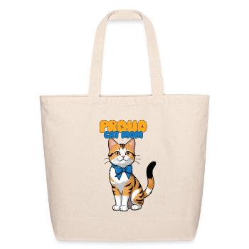 Proud Cat Mom Mama Orange Cat Tabby Pet Women Girl - Eco-Friendly Cotton Tote - natural - Front