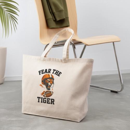 Fear The Tiger Football Helmet T-Shirt - Eco-Friendly Cotton Tote
