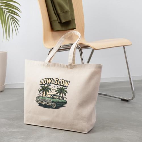 Classic Lowrider Car | Low & Slow Retro T-Shirt - Eco-Friendly Cotton Tote