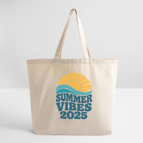Summer Vibes 2025 Retro Sunset T-Shirt | Fun Beach - Eco-Friendly Cotton Tote