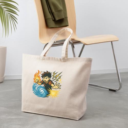 Anime Elemental Warriors | Fire, Water, Lightning - Eco-Friendly Cotton Tote