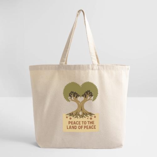 Peace To The Land Of Peace Tree Heart - Eco-Friendly Cotton Tote