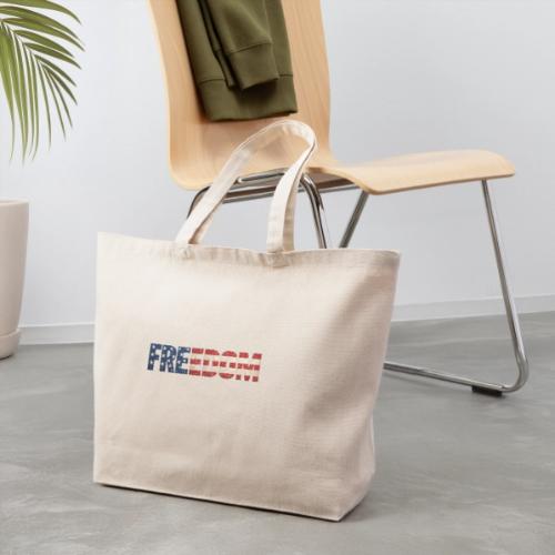 Freedom American Flag Distressed Patriotic Shirt - Eco-Friendly Cotton Tote