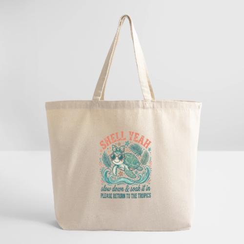 Shell Yeah Sea Turtle Beach Vibes - Eco-Friendly Cotton Tote