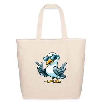 Cool seagull sunglasses coast north sea baltic sum - Eco-Friendly Cotton Tote - natural - Front