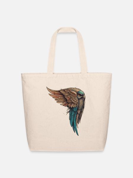 A_drawing_from_a_wing_tattoo_art_fine_line - Eco-Friendly Cotton Tote - natural