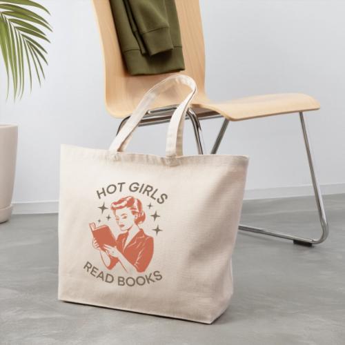 Hot Girls Read Books - Vintage Reader - Eco-Friendly Cotton Tote