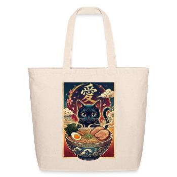Love Cat Ramen Neon - Eco-Friendly Cotton Tote - natural - Front