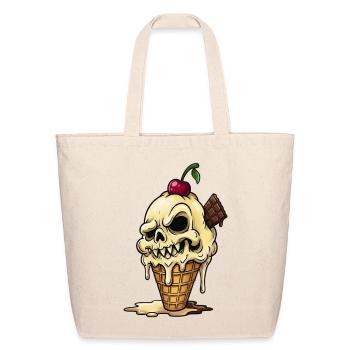 SPOOKY_ICECREAM_CONE - Eco-Friendly Cotton Tote - natural - Front