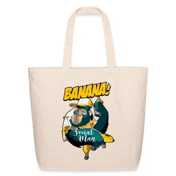 Banana! Social Man Graffiti Ape - Eco-Friendly Cotton Tote - natural - Front