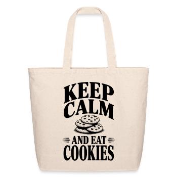 Keep Calm And Eat Cookies - Eco-Friendly Cotton Tote - natural - Front