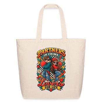 Partners in Crime Lovers for Life - Eco-Friendly Cotton Tote - natural - Front