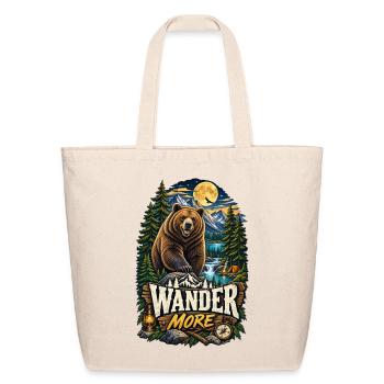Wander More: Bear Wilderness Adventure - Eco-Friendly Cotton Tote - natural - Front