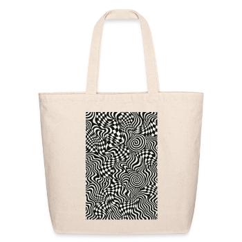 Hypnotic Black White Warp - Eco-Friendly Cotton Tote - natural - Front