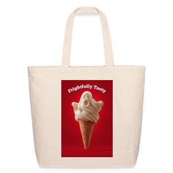 Frightfully Tasty Ghost Cone - Eco-Friendly Cotton Tote - natural - Front
