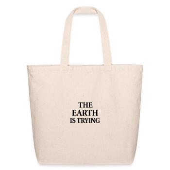 Monochrome Silhouette Emblem - Eco-Friendly Cotton Tote - natural - Front